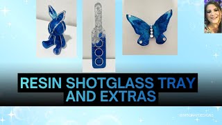 STUNNING Blue and Silver Resin Shot Glass Tray: Tutorial