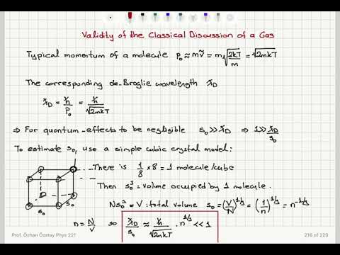 Week 8-8 Validity of the Classical Discussion of a Gas