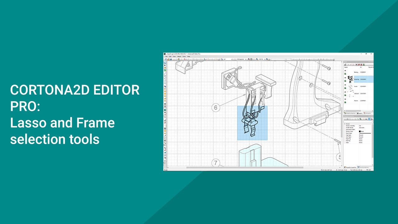 Cortona2D Editor Pro Tutorial: Lasso and Frame selection tools