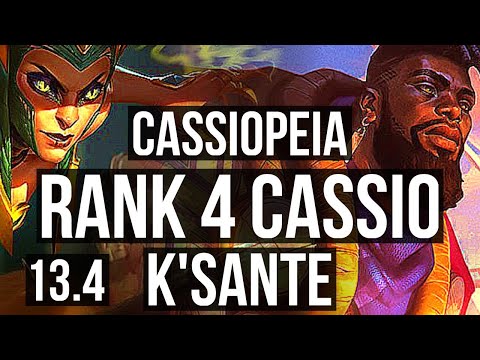 CASSIOPEIA vs K'SANTE (TOP) | Rank 4 Cassio, 2.7M mastery, 2/1/10 | KR Challenger | 13.4