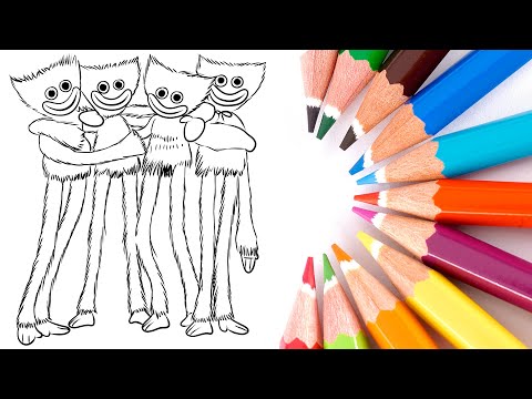4 versions Huggy Wuggy | Huggy Wuggy coloring pages | Jim Yosef - Link [NCS Release]