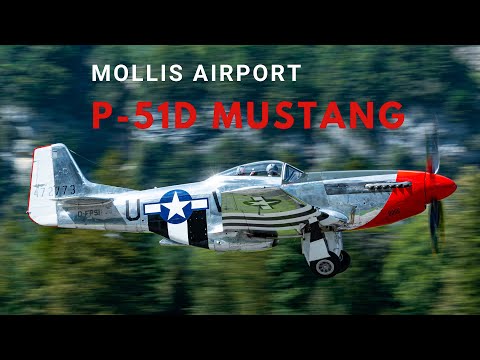 P-51D Mustang take off and landing at Mollis airport HD | D-FPSI