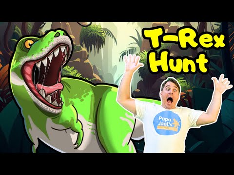T-Rex Scavenger Hunt | Educational Dinosaur Videos for Kids By Papa Joel's English