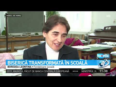 Biserică dintr-un sat din județul Mureș, transformată în școală. Cea mai apropiată instituț