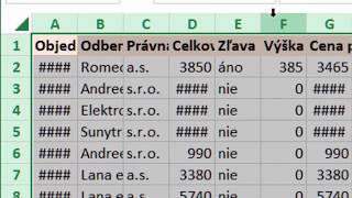 EXCEL - Fintička 2: Prispôsobenie šírky stĺpcov / výšky riadkov