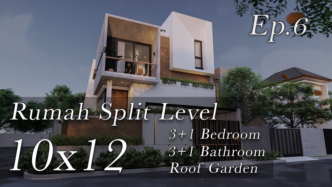 Desain Rumah Split Level Lahan Hook 10x12