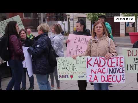 Prosvjed djelatnika predškolskih ustanova u Osijeku