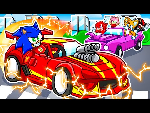 The FLASH CAR SPEEDRUNNER vs HUNTERS In DRIVING EMPIRE...