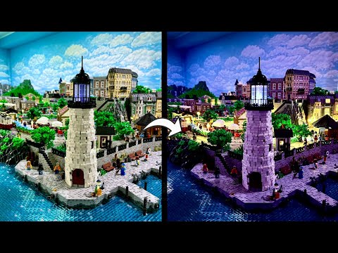 Action im Leuchtturm: Drehlicht funktioniert! - LEGO Stadt Beleuchtung Teil 8.
