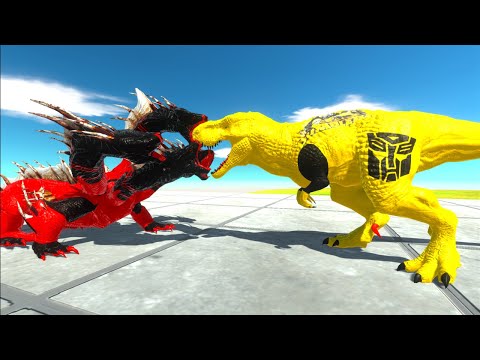 VENOM HYDRA vs T REX RESCUE MISSION DEATH RUN - Animal Revolt Battle Simulator