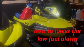 How to lower the low fuel alarm on a 2023 Yamaha VX Cruiser HO
