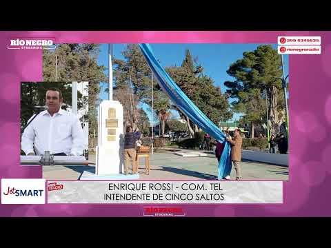 Enrique Rossi, Intendente de Cinco Saltos.La ciudad tuvo la jura de bandera de los futuros policías