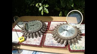 Vintage Smiths Sunburst , Starburst Clock Retro 1960s 1970s Made In England