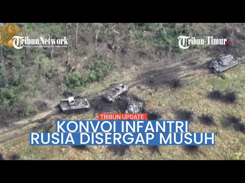 🔴 MENEGANGKAN! Detik-detik Konvoi Infantri Lapis Baja Rusia Disergap Ukraina, 4 Ranpur Hancur