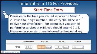 TTS English Time Entry For Providers Video