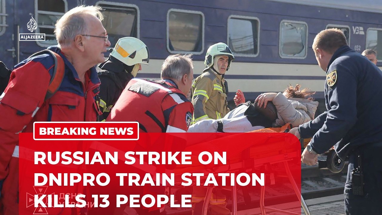 Russian drone strike on Ukraine's Dnipro train station kills at least 13
