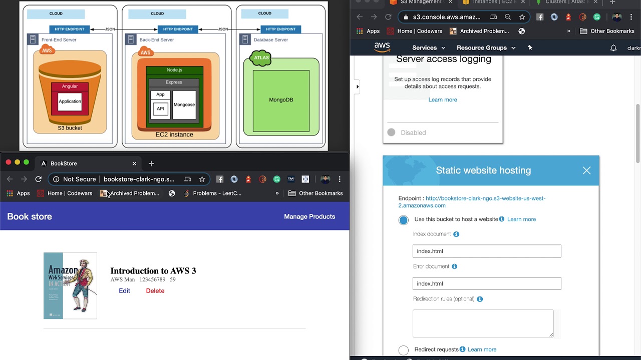 MEAN Stack Physical View using Deployment Diagram