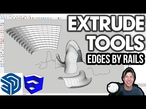 Modeling with EXTRUDE TOOLS for SketchUp! Complex Shapes with Extrude Edges by Rails!