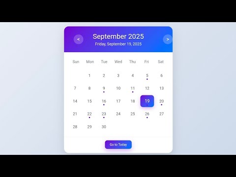 Month Calendar App Html Css Javascript Project Tutorial