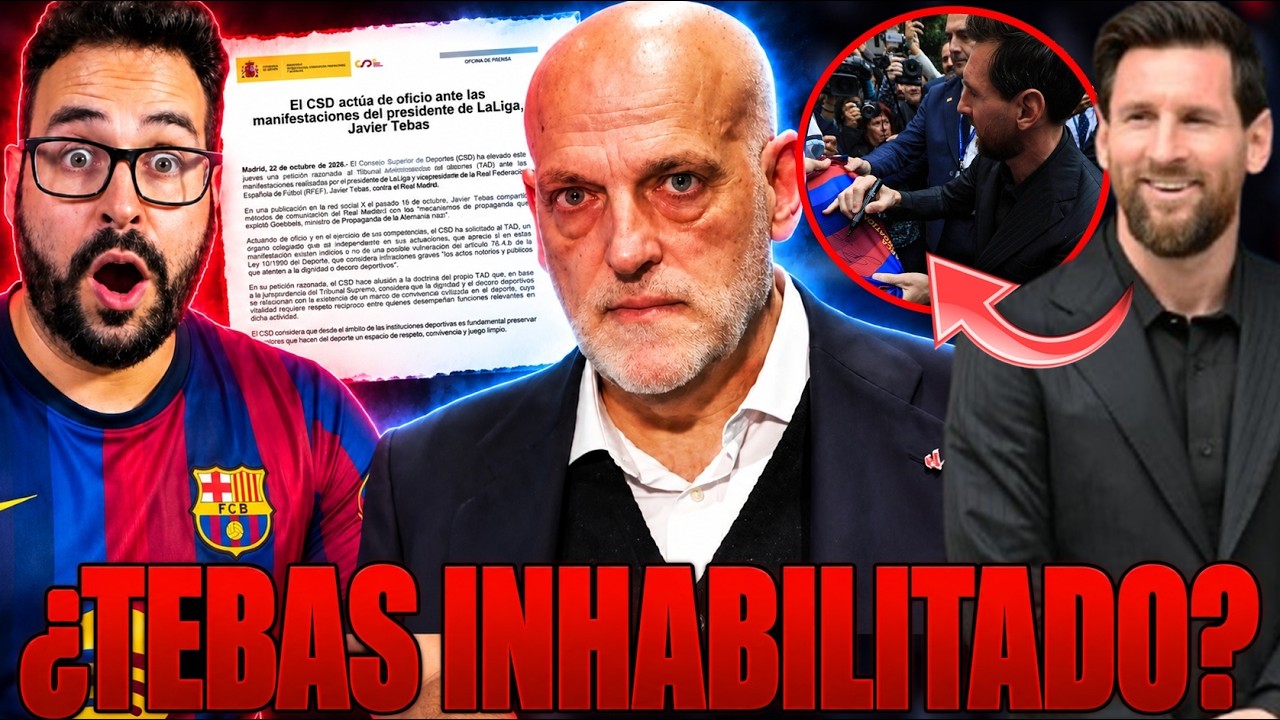 🚨¿TEBAS INHABILITADO? Podría ser su fin... ¡LOCURA con MESSI! premiado y palabras hacia el BARÇA