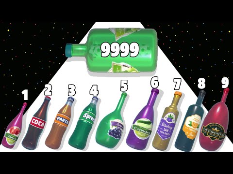 Bottle Break Challenge - Level Up Bottle Max Level Gameplay (Merge Coca Cola Run & Break 3D)