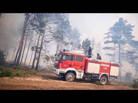 Waldbrand auf munitionsverseuchtem Gelände in Brandenburg bei Jüterbog