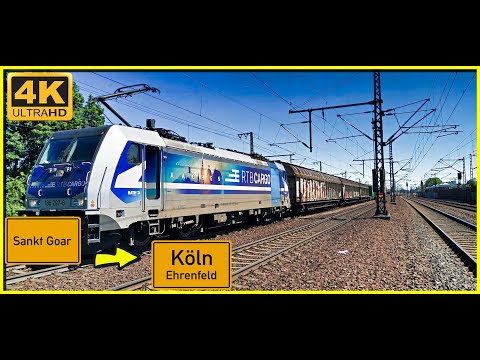 【4K】 Führerstandsmitfahrt  Linke Rheinstrecke  Werlau nach Köln Ehrenfeld über Koblenz,Remagen,Bonn,