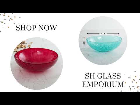 Fusion elegance: glass crack bowl in assorted colors, capaci...