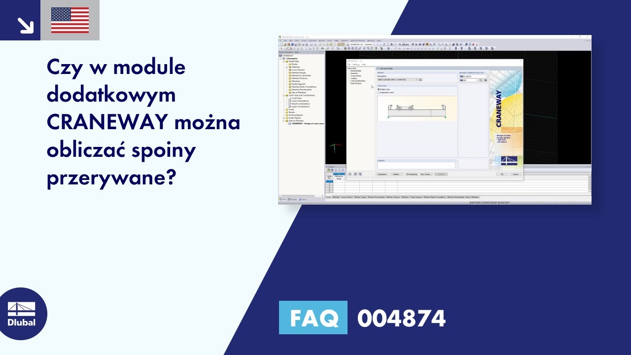 [EN] FAQ 004874 | Czy w module dodatkowym CRANEWAY można obliczać spoiny przerywane?