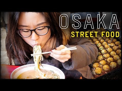 JAPANESE STREET FOOD in Osaka at Dotonbori Street