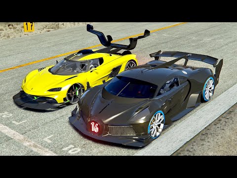 Koenigsegg Tornado Concept vs Bugatti Black Devil VGT - Drag Race 20 KM
