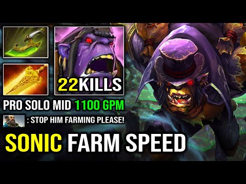How to Ultrasonic Farm | EPIC 7.30 Mid Alchemist 1100 GPM with 22Kills OP Gold Buff Dota 2