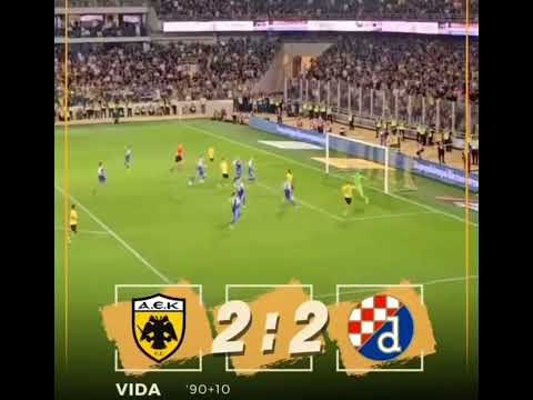 Domagoj Vida Goal 90+10 | AEKAthens - Dinamo Zagreb 2:2 |Champions League Q | Football Match