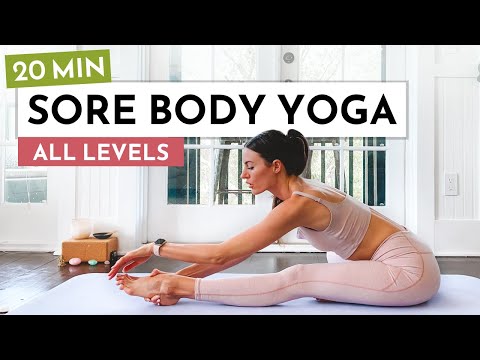 20 Min Easy Sore Body Yoga Stretches for Sore Muscles & Tension Relief