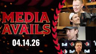 Brady Tkachuk, Jake Sanderson, Nick Cousins, Travis Green Media Availability