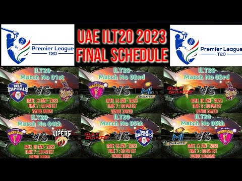 International League T20 2023 ILT20 Full Schedule