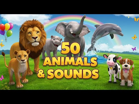 50 Animal Names and Sounds | Fun Learning for Kids
