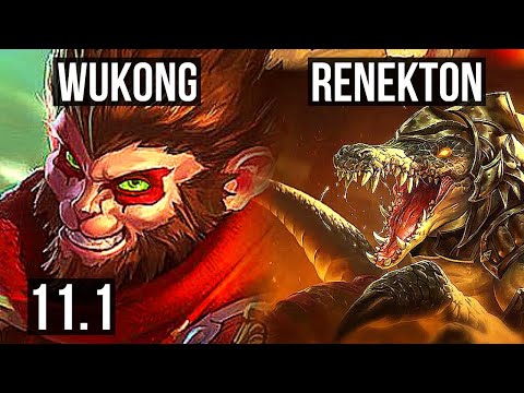 WUKONG vs RENEKTON (TOP) | 2.0M mastery, 700+ games, 7/3/8 | NA Diamond | v11.1