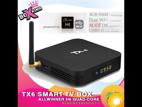 Tanix TX6 4gb 32gb Allwinner H6 Alice UI unbox Antutu stress test review demo