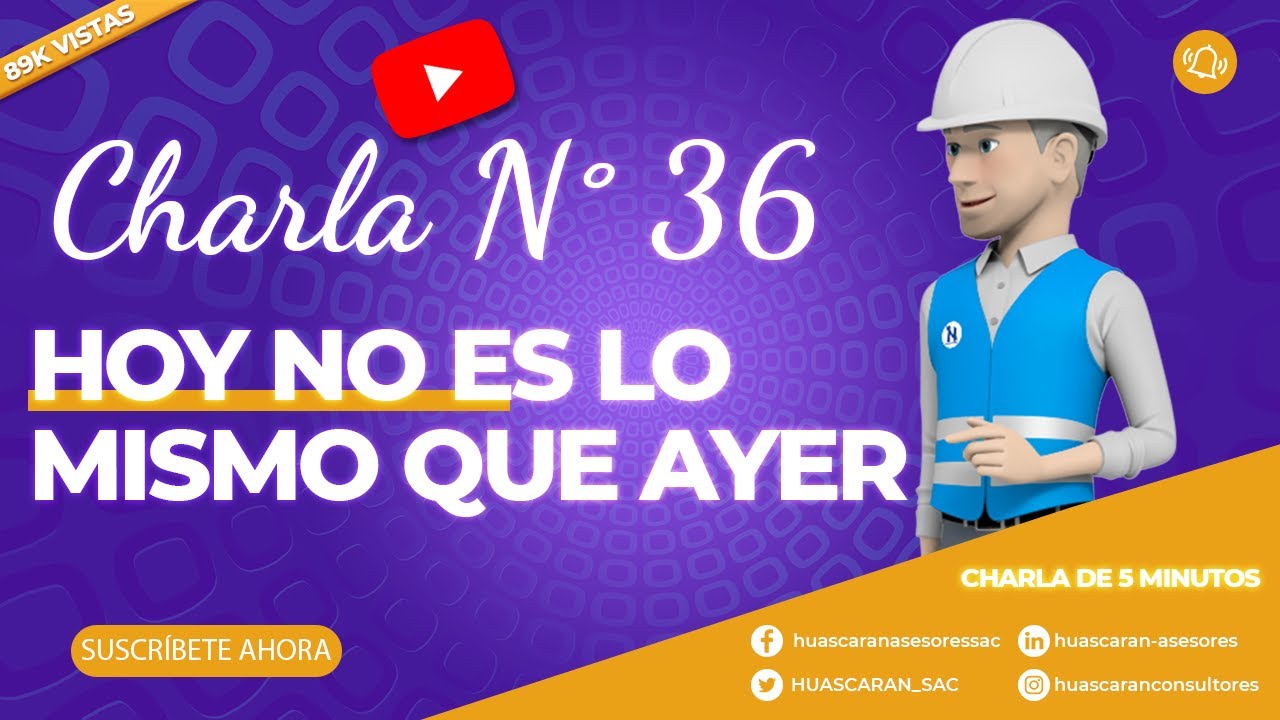 ✅ 36 de 1000 CHARLA DE 5 MINUTOS; HOY NO ES LO MISMO QUE AYER. , CHARLA DE 5 MINUTOS⏲