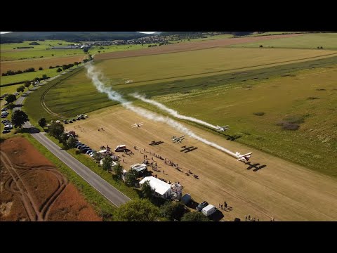 🌾🌤️ Kiebitz Doppeldeckertreffen 2024 | Hermannsfeld | Rhön | Thüringen | Agrarflughafen | DJI | 4K