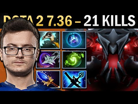 Shadow Fiend Gameplay Miracle with 21 Kills and Refresher - Dota 2 7.36