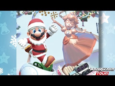 Mario Kart Tour『マリオカートツアー』First Look at Winter Tour with Santa Mario & Pink Gold Peach in 200cc