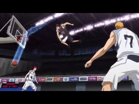 KnB Kagami denies Nebuya and posterizes Akashi with a Meteor Jam