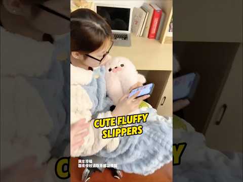 Cute Fluffy Slippers #ShortVideo