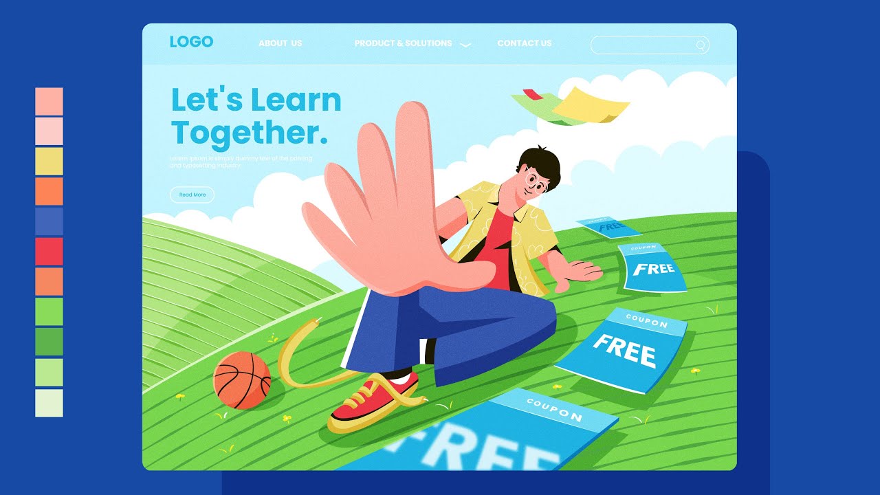 Modern Flat Illustration Design in Adobe Illustrator | Step by Step Vector Tutorial