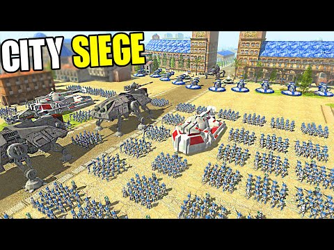 Full-Scale Clone Trooper Army CITY SIEGE of Clone Wars Invasion! - Men of War: Star Wars Mod