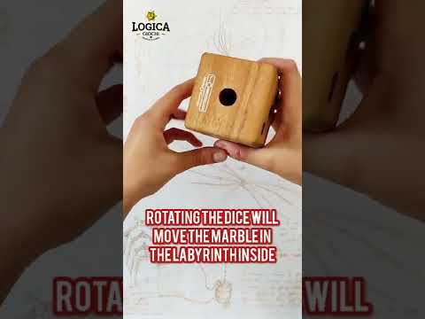 Labyrinth Dice - 3D Brain Teaser in Fine Wood - Difficulty 4/6 - Leonardo da Vinci Collection