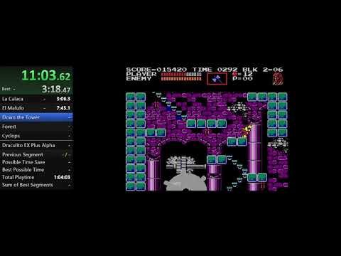 Akumajou Densetsu (Castlevania 3 JP version) Grant% "speed" run first playthrough clear (1:32:33.65)