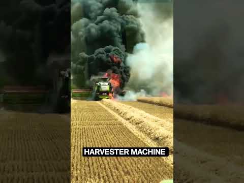 Burning Harvester Machine🔥🔥//Vishal Combine me lagi Aag//Harvest Machine//Harvester/@Gir Cow Gujar